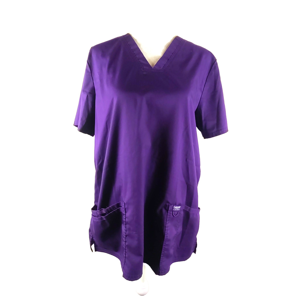 Cherokee Workwear Women's Scrub Top Size Large Purple Medical